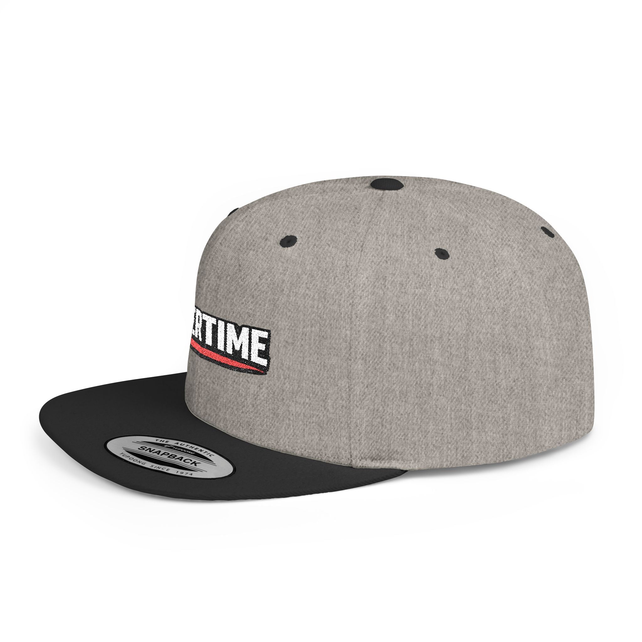 Overtime Flat Bill Snapback Hat — Embroidered Streetwear Cap