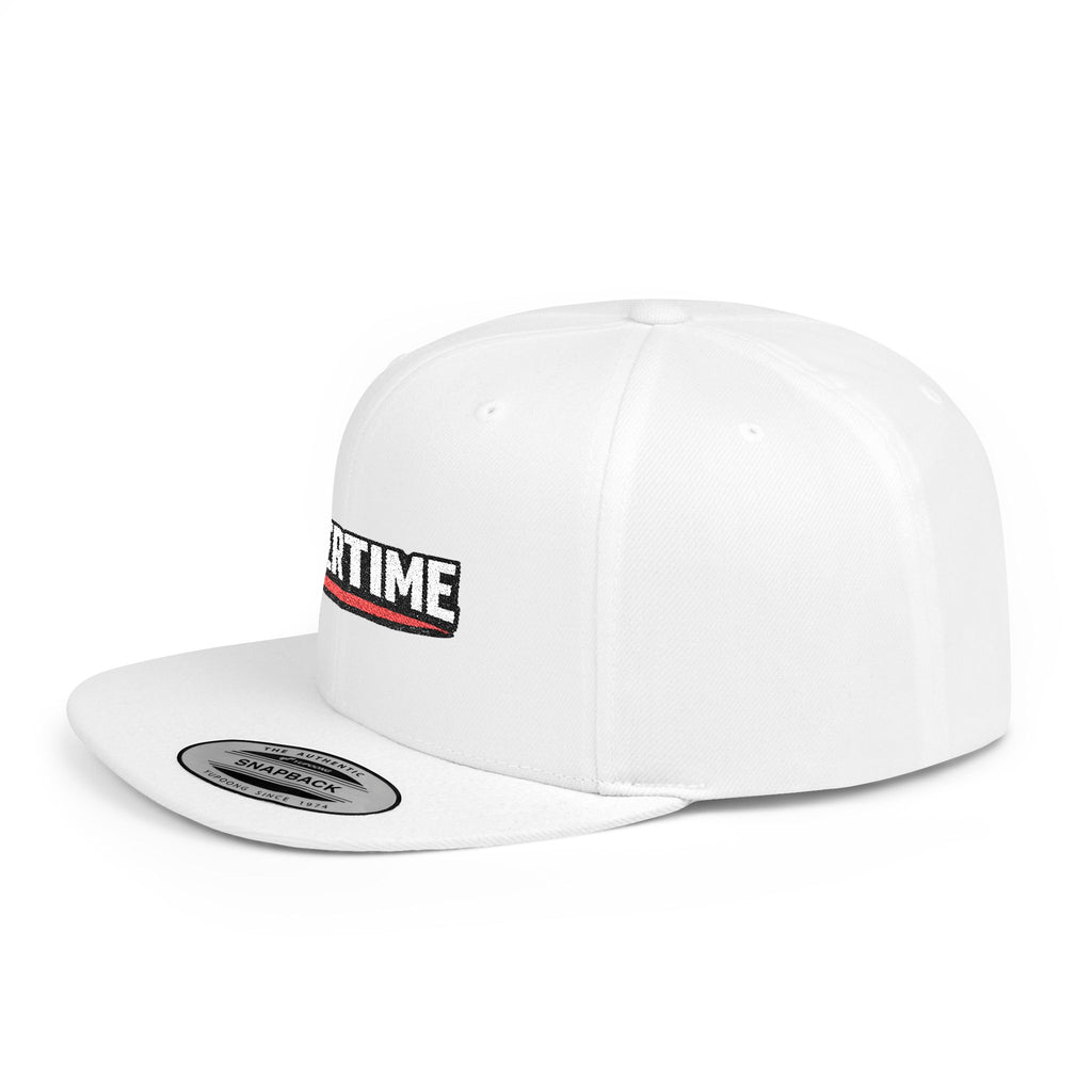 Overtime Flat Bill Snapback Hat — Embroidered Streetwear Cap